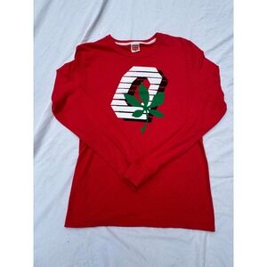 Homage Ohio State‎ Buckeyes Long Sleeve Shirt Red Mens Medium Made USA Tri-Blend